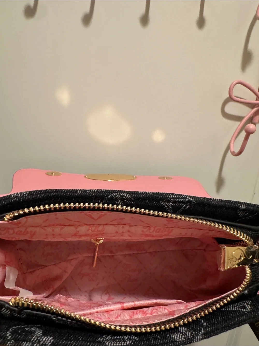 Baby Phat Pink Accent Studded Shoulder Bag